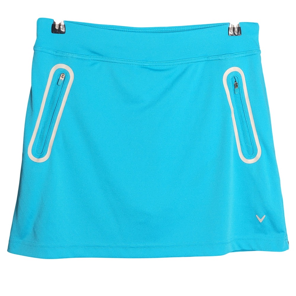 Callaway Skort Women Medium Blue Opti-Dri Zipper Pockets Golf Tennis Pickleball